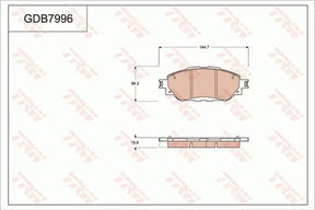 Brake Pad Set, Disc Brake GDB7996DT - TRW