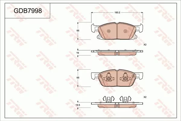 Brake Pad Set, Disc Brake GDB8998 - TRW