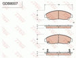 Brake Pad Set, Disc Brake GDB8007 - TRW