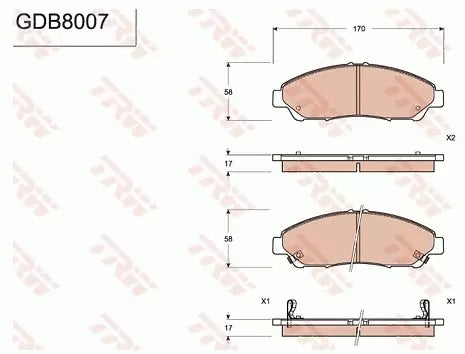 Brake Pad Set, Disc Brake GDB8007 - TRW