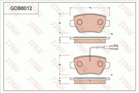 Brake Pad Set, Disc Brake GDB8012 - TRW