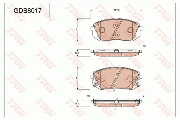 Brake Pad Set, Disc Brake GDB8317DT - TRW