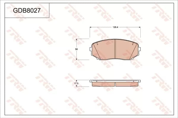 Brake Pad Set, Disc Brake GDB802 - TRW