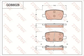 Brake Pad Set, Disc Brake GDB8028DT - TRW