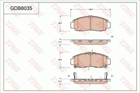 Brake Pad Set, Disc Brake GDB8035 - TRW