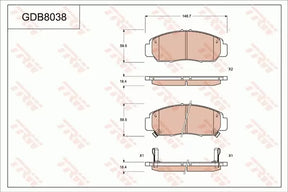 Brake Pad Set, Disc Brake GDB8538DT - TRW