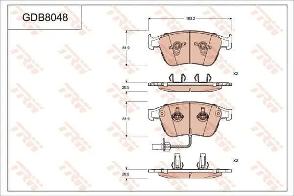 Brake Pad Set, Disc Brake GDB8048 - TRW