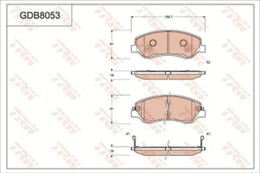 Brake Pad Set, Disc Brake GDB8053DT - TRW