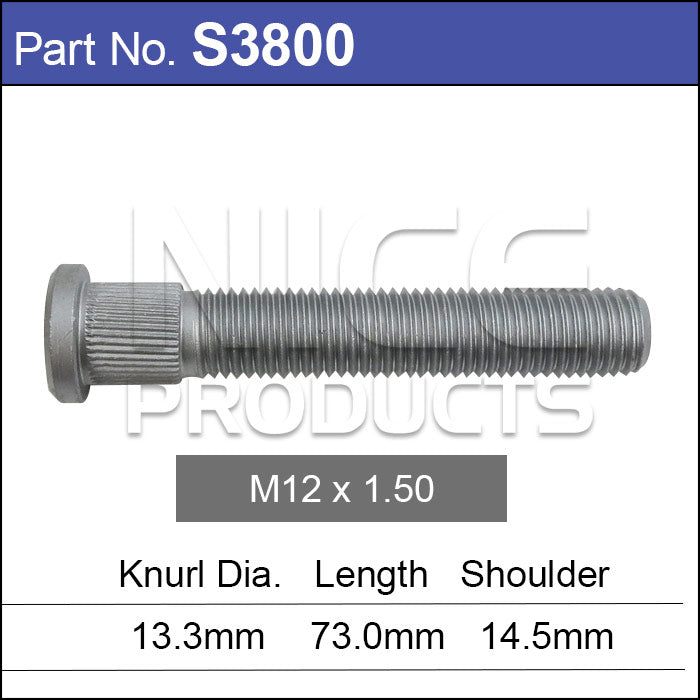 Long wheel stud S3800 - Nice Products | Universal Auto Spares