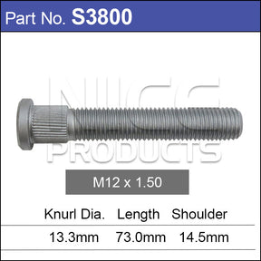 Long wheel stud S3800 - Nice Products | Universal Auto Spares