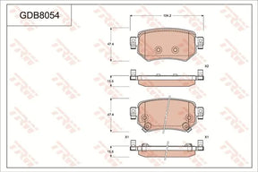 Brake Pad Set, Disc Brake GDB8054DT - TRW