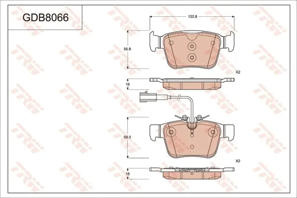 Brake Pad Set, Disc Brake GDB8076 - TRW