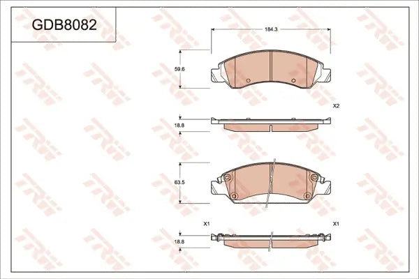 Brake Pad Set, Disc Brake GDB8082 - TRW