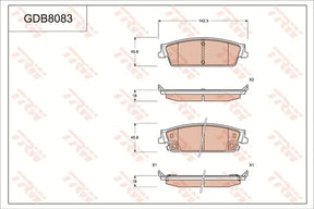 Brake Pad Set, Disc Brake GDB8083 - TRW