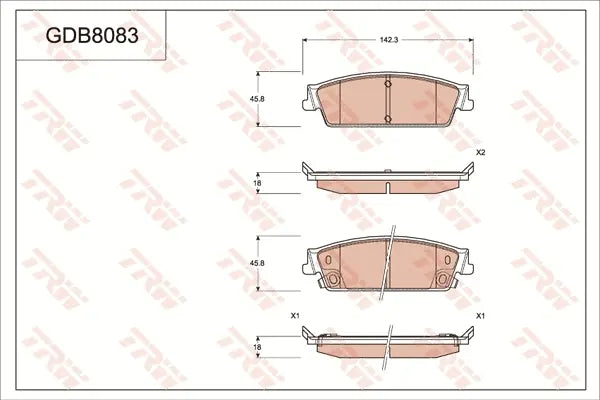 Brake Pad Set, Disc Brake GDB8083DT - TRW