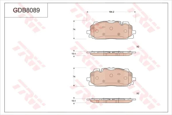 Brake Pad Set, Disc Brake GDB8089 - TRW