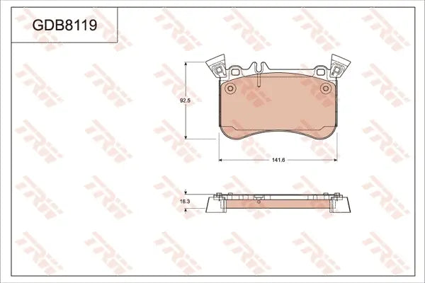 Brake Pad Set, Disc Brake GDB8119 - TRW