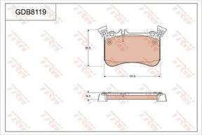 Brake Pad Set, Disc Brake GDB8119 - TRW