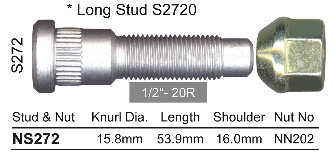 Stud & Nut NS272 - Nice Products | Universal Auto Spares