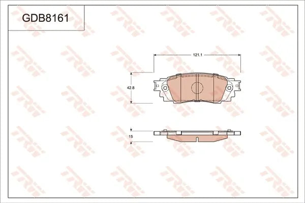 Brake Pad Set, Disc Brake GDB8161DT - TRW