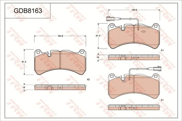 Brake Pad Set, Disc Brake GDB8163 - TRW