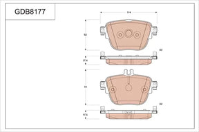 Brake Pad Set, Disc Brake GDB817 - TRW