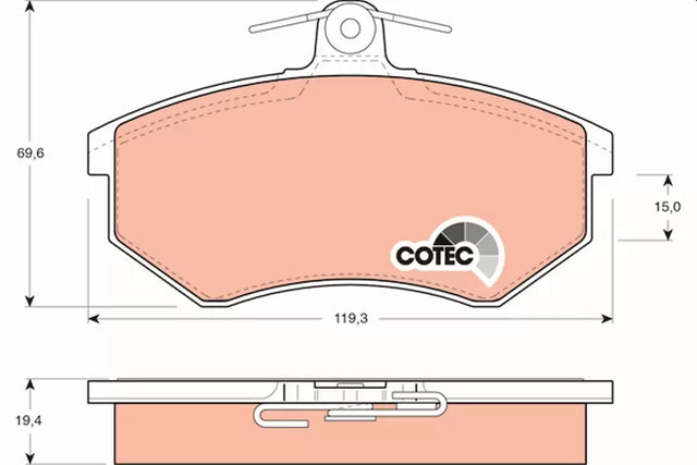 Brake Pad Set, Disc Brake GDB826 - TRW