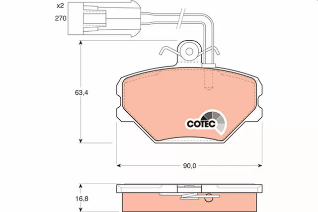 Brake Pad Set, Disc Brake GDB852 - TRW