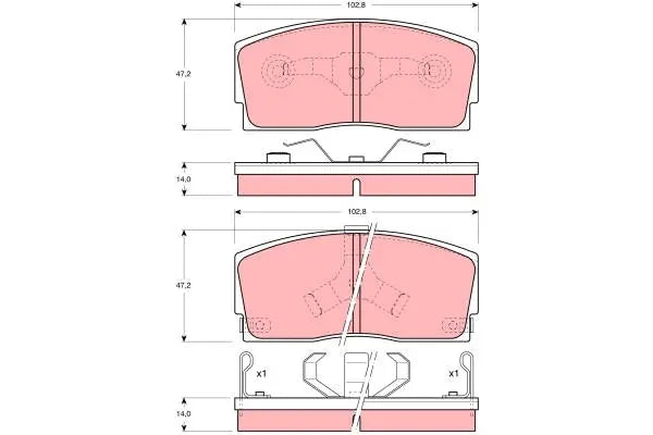 Brake Pad Set, Disc Brake GDB886 - TRW