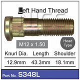 Wheel Stud S348L - Nice Products | Universal Auto Spares