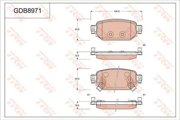 Brake Pad Set, Disc Brake GDB8971DT - TRW