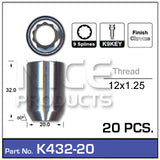 Lock Nuts 20+Key K432-20 - Nice Products | Universal Auto Spares