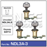 Door Lock set 3 NDL3A-3 - Nice Products | Universal Auto Spares