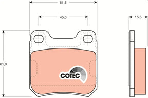 Brake Pad Set, Disc Brake GDB915 - TRW