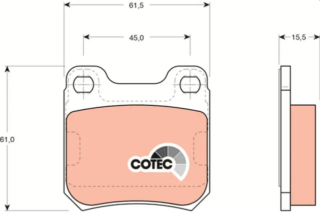 Brake Pad Set, Disc Brake GDB915 - TRW