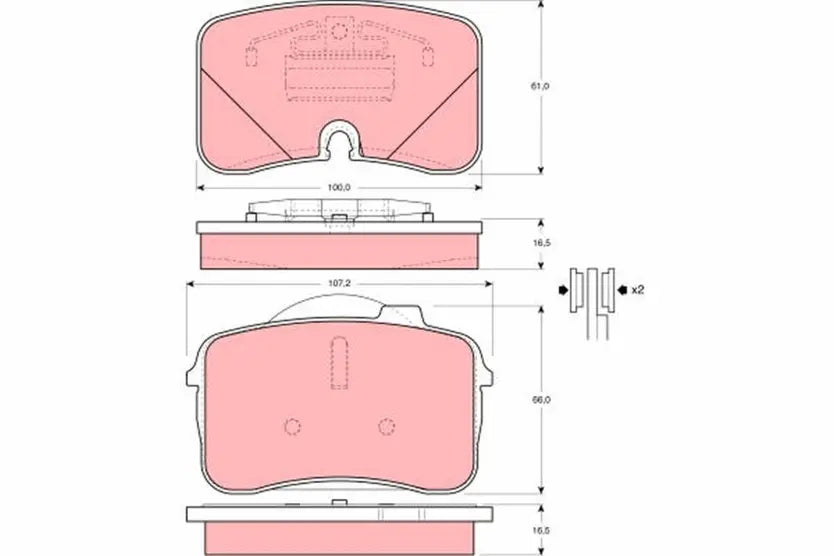 Brake Pad Set, Disc Brake GDB961 - TRW