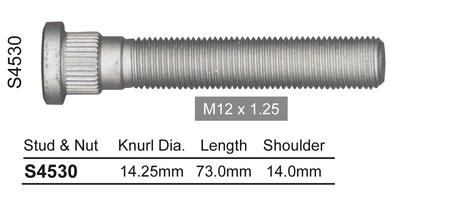Long wheel stud S4530 - Nice Products | Universal Auto Spares