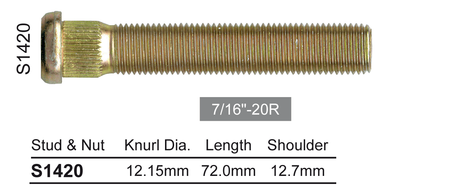 Long wheel stud S1420 - Nice Products | Universal Auto Spares