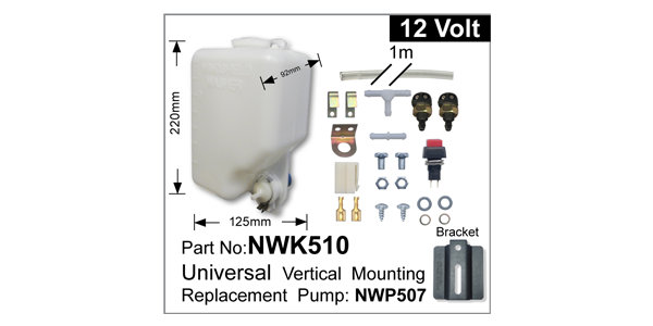 Washer Pump Kit 12V NWK510 - Nice Products | Universal Auto Spares