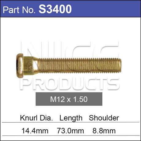 Long wheel stud S3400 - Nice Products | Universal Auto Spares