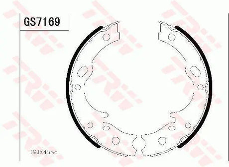 Brake Shoe Set, Parking Brake GS7169 - TRW