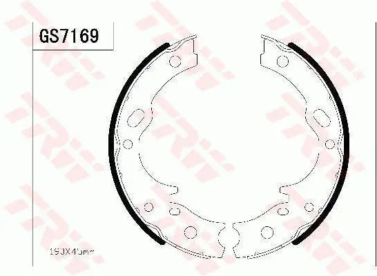 Brake Shoe Set, Parking Brake GS7169 - TRW