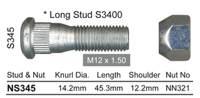 Stud & Nut NS345 - Nice Products | Universal Auto Spares
