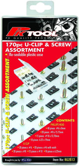 170 Pieces of U-Clips & Screws Kit Set - PKTool | Universal Auto Spares