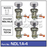 Door Lock set 4 NDL1A-4 - Nice Products | Universal Auto Spares