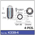 lock nuts (4 pcs + key) K339-4 - Nice Products | Universal Auto Spares