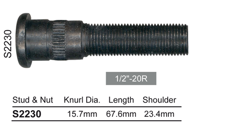Long wheel stud S2230 - Nice Products | Universal Auto Spares