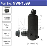 Washer Pump NWP1399 - Nice Products | Universal Auto Spares