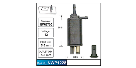 Washer Pump NWP1228 - Nice Products | Universal Auto Spares