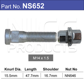 Stud & Nut NS652 - Nice Products | Universal Auto Spares